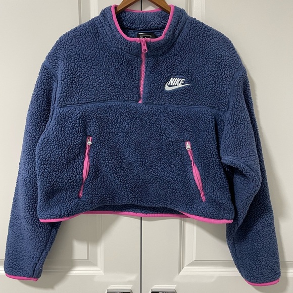 NIKE- crop Sherpa 1/4 zip - Picture 3 of 6